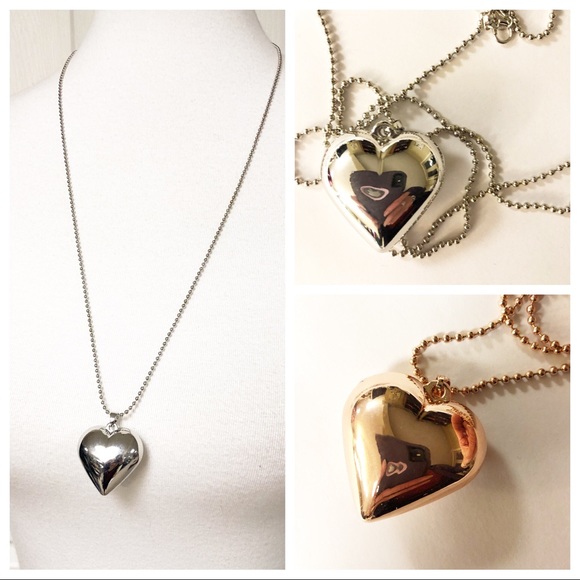 brooknoel Jewelry - New LONG SILVER HEART NECKLACE.